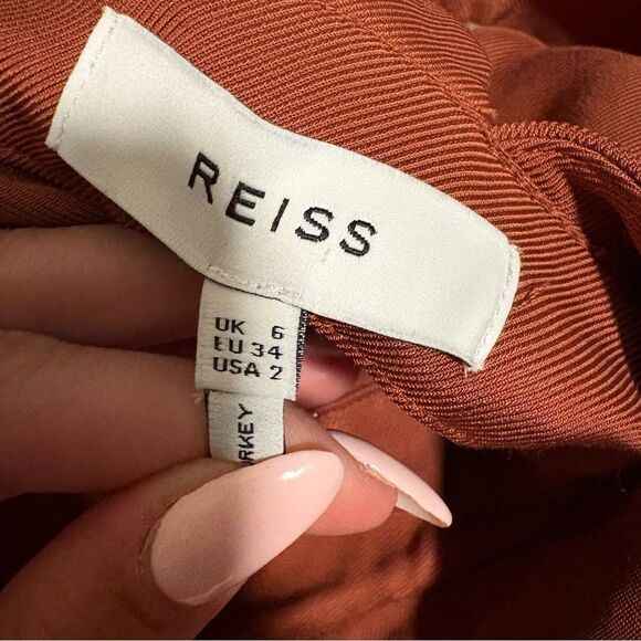 Reiss Alma Cut-Out Halter Jumpsuit in Rust- Size 2 - Picture 9 of 15